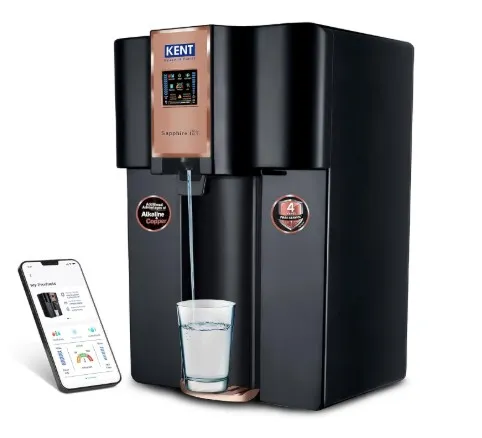Kent Water Purifier RO 8 litre Sapphire IoT Alkaline +Copper 111177B Black